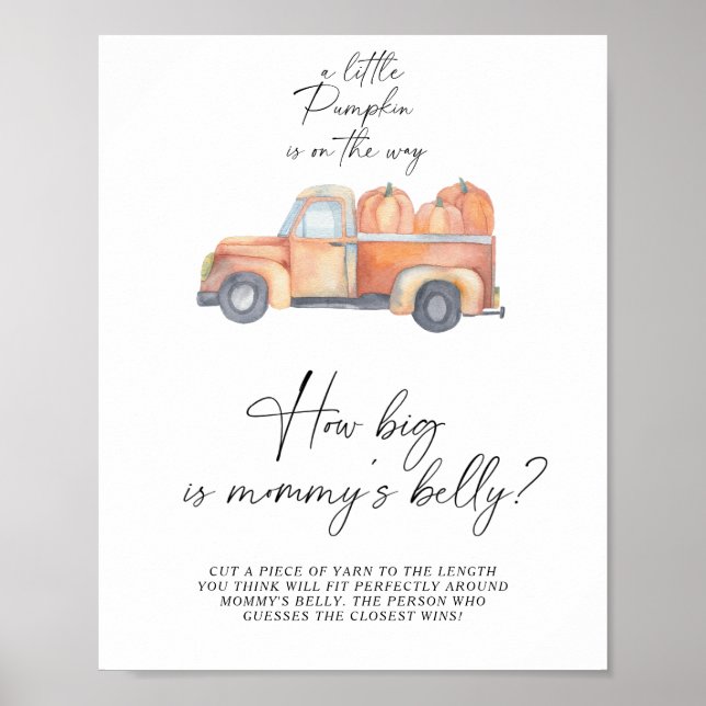 Affiche Camion citrouille - quelle est la taille du ventre (Devant)