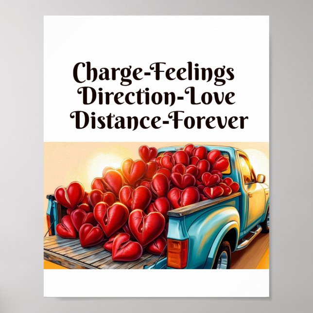 Affiche Camion d'amour - Coeur sur roues (Devant)