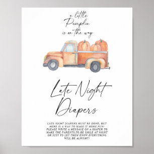 Affiche Camion de citrouilles automne Couches de nuit jeu