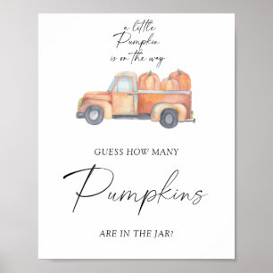 Affiche Camion de citrouilles - devine combien de citrouil