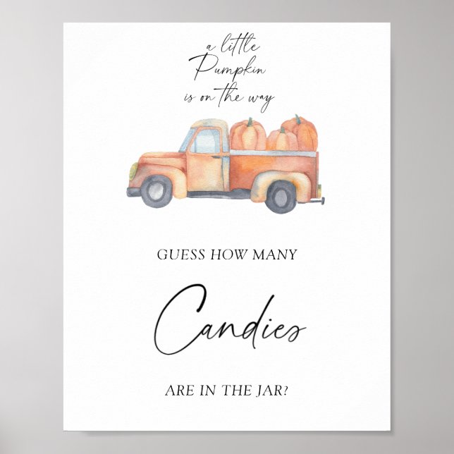 Affiche Camion de citrouilles - devinez combien de bonbons (Devant)