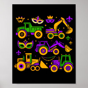 Affiche Camion de construction irlandais mignon grue tout-
