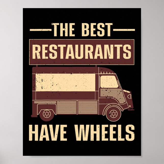 Affiche Camion de nourriture cool pour hommes femmes chef  (Devant)