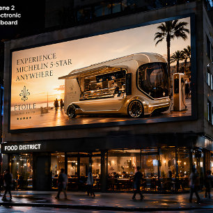 Affiche Camion de nourriture futuriste Michelin – Luxe mob