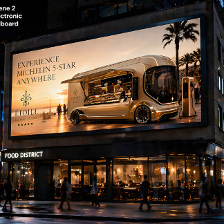 Affiche Camion de nourriture futuriste Michelin – Luxe mob