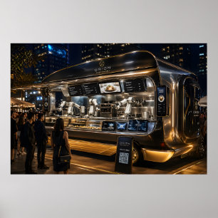 Affiche Camion de Nourriture Robotique Propulsé par l'IA
