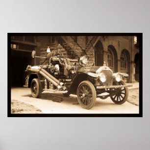 Affiche Camion de pompiers 1924 de la France de La - cru