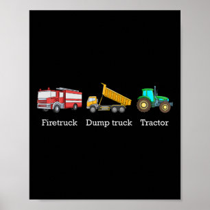 Affiche Camion de pompiers Camion à benne Tracteur Anti Tr