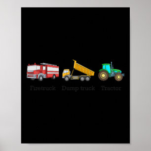 Affiche Camion de pompiers Camion à benne Tracteur Anti Tr