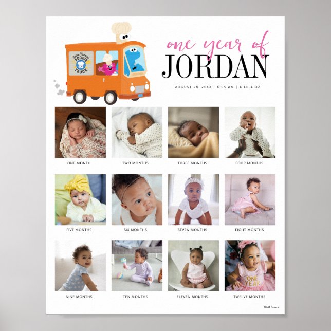 Affiche Camion fourrage de la rue Sesame Une année de 12 m (Devant)