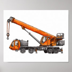 Affiche Camion-grue