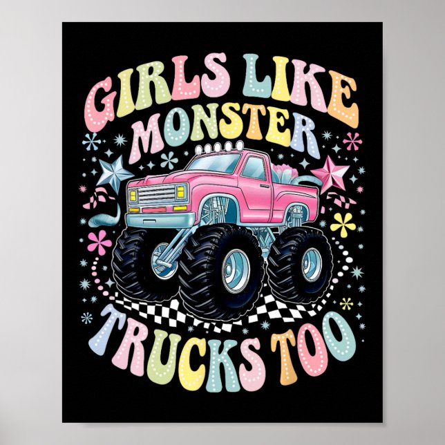 Affiche Camion Monster super Filles Anniversaires Comme Mo (Devant)
