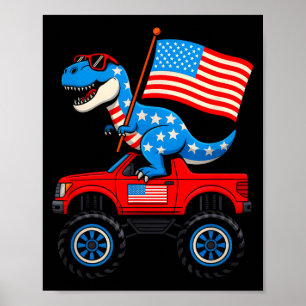 Affiche Camion monstre 4 juillet drapeau américain patriot