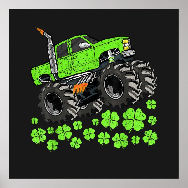 Affiche Camion Monstre Chanceux de la Saint-Patrick pour T (Devant)