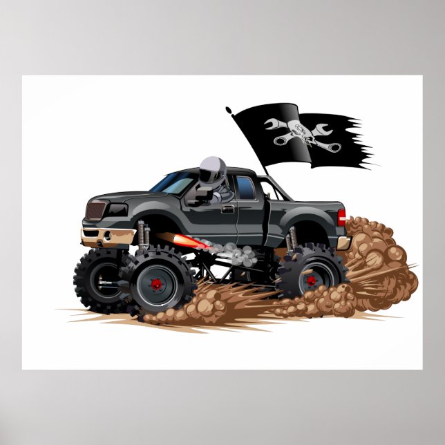 Affiche Camion monstre de dessin animé (Devant)