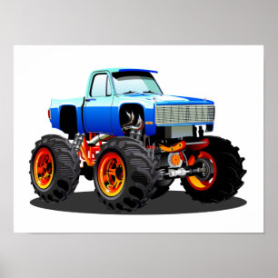 Affiche Camion monstre de dessin animé
