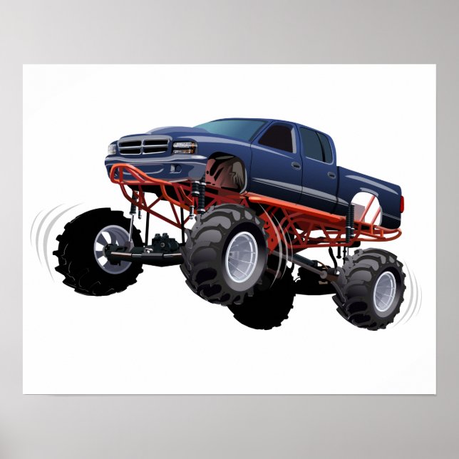 Affiche Camion monstre de dessin animé (Devant)