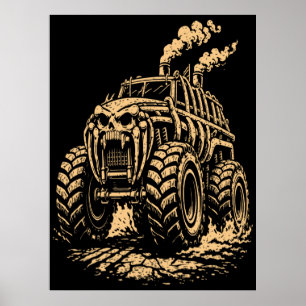 Affiche Camion Monstre Inspiré de Cage Thoracique Apocalyp