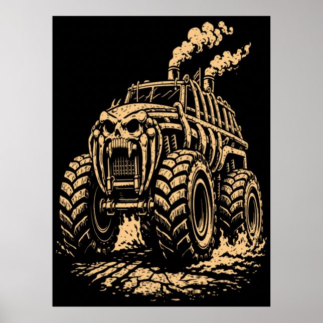 Affiche Camion Monstre Inspiré de Cage Thoracique Apocalyp (Devant)