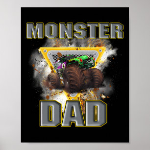Affiche Camion Papa Fête des pères Monster Camion Ma jambe