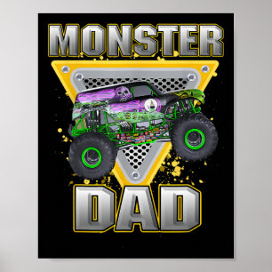 Affiche Camion Papa Fête des pères Monster Camion Sont Ma