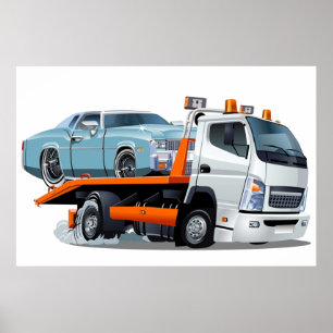 Affiche Camion remorque de dessin