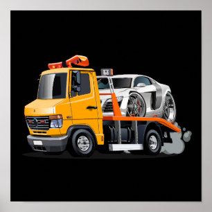 Affiche Camion remorque de dessin