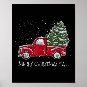 Affiche Camion rouge Noël Noël Noël Noël Vintage Joyeux No