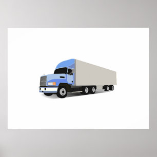 Affiche Camion semi-caricature