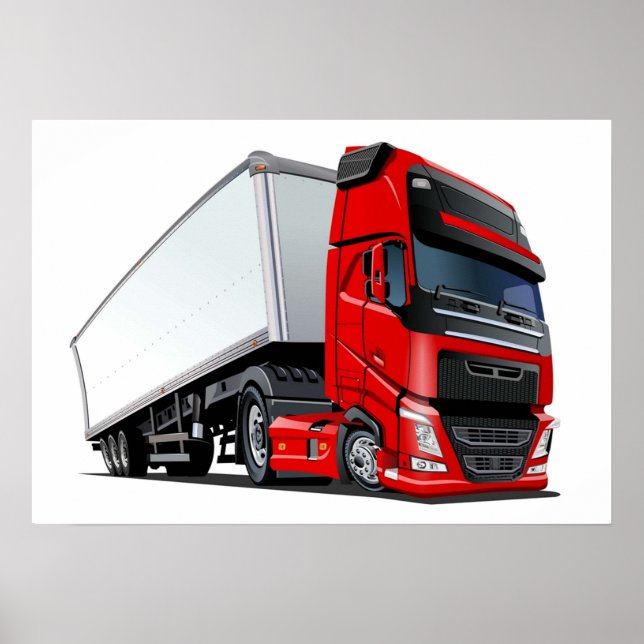 Affiche Camion semi-caricature (Devant)