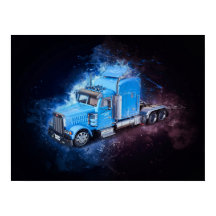Camion semi-tracteur bleu clair