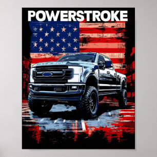 Affiche Camion simple cabine Werstroke Drapeau américain N