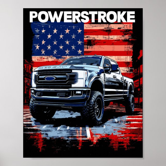 Affiche Camion simple cabine Werstroke Drapeau américain N (Devant)