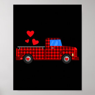Affiche Camion Vintage Buffalo Plaid I Saint-Valentin Vale