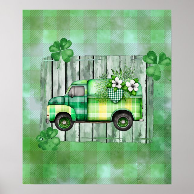 Affiche Camion Vintage de la Saint-Patrick (Devant)