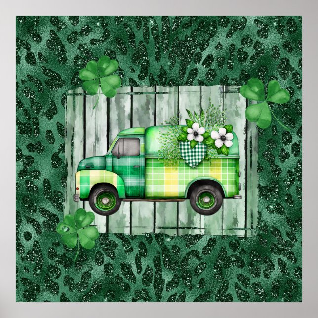 Affiche Camion Vintage de la Saint-Patrick (Devant)