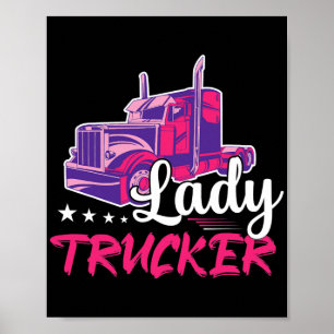 Affiche Camionneur Camionneur Lady Camionneur Camionnage
