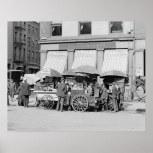 Affiche Camions Cantines de New York, 1906. Photo Vintage
