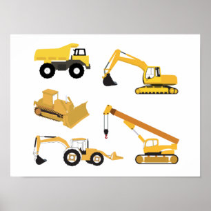 Affiche Camions de construction