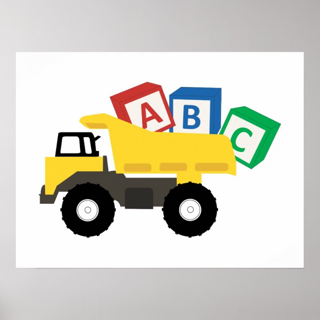 Affiche Camions de construction de camions ABC Dump (Devant)