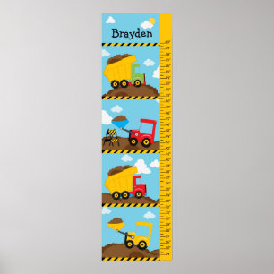 Affiche Camions de construction pour enfants