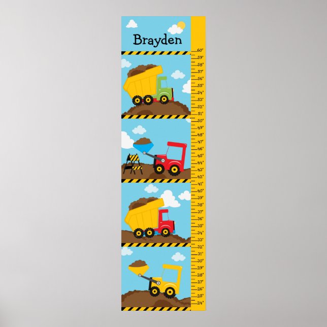Affiche Camions de construction pour enfants (Devant)