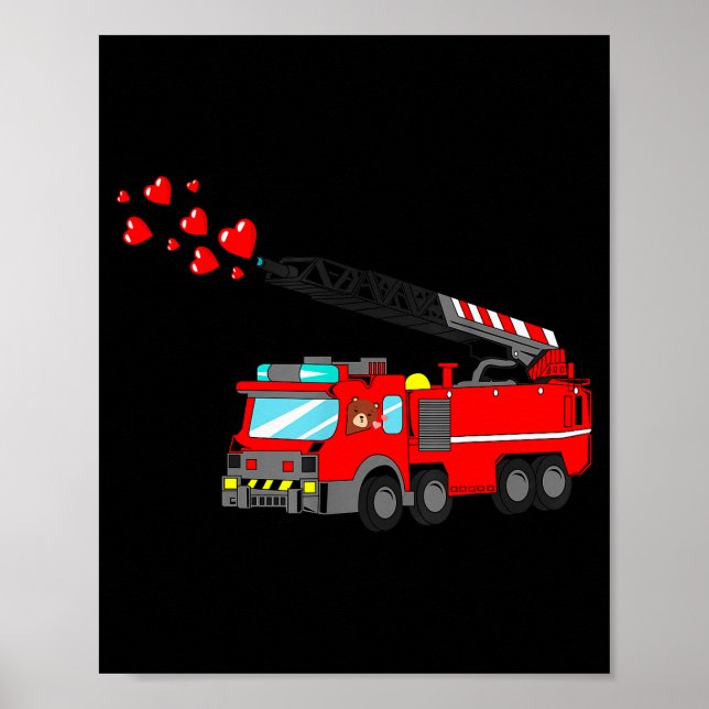 Affiche Camions de pompiers de l'amour en quantité pour la (Devant)