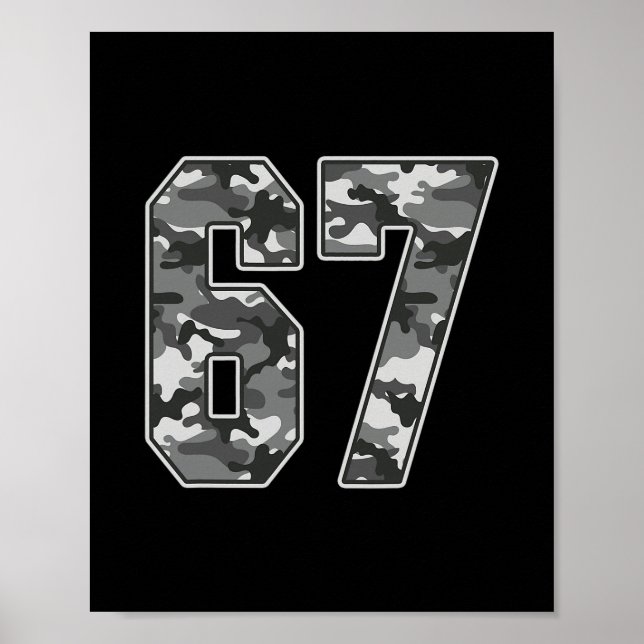 Affiche Camo #67 Jersey Number 67 Uniform Fan Favorite Pla (Devant)