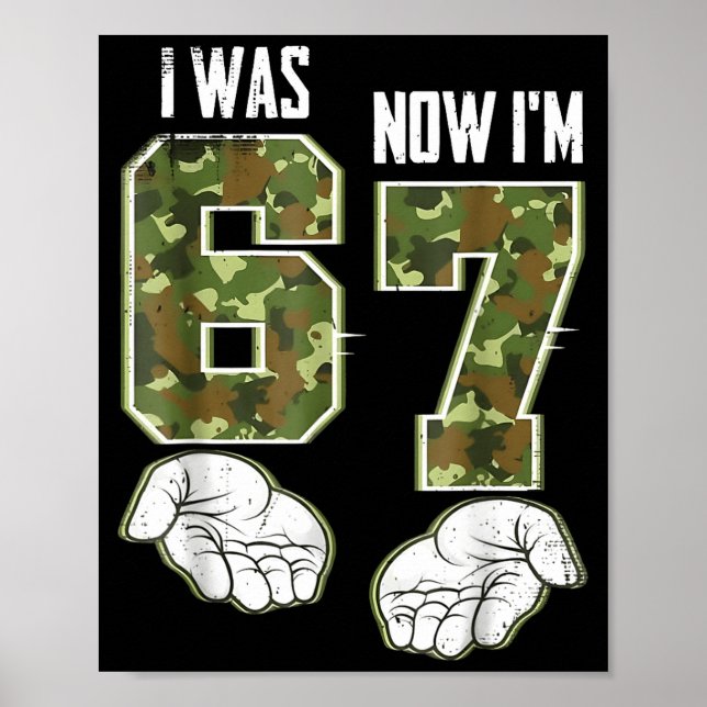 Affiche Camo 7 ans Anniversaire J'avais 6 ans Maintenant j (Devant)