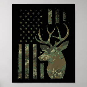 Affiche Camo American Flag Chasse de canard cadeau pour El