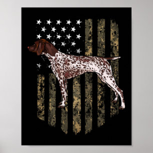 Affiche Camo American Flag German Shorthred Pointer 4th
