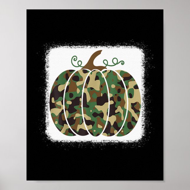 Affiche Camo Branché Imprimer Citrouille mignon Cadeau Aut (Devant)