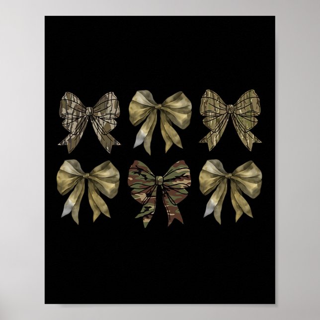 Affiche Camo Coquette Bow Chasse au canard filles garçons (Devant)