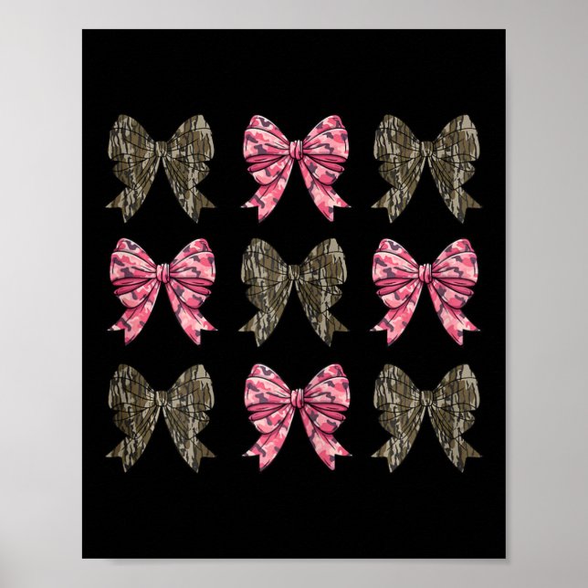 Affiche Camo Coquette Bow Chasse Canard Enfants Filles Bow (Devant)